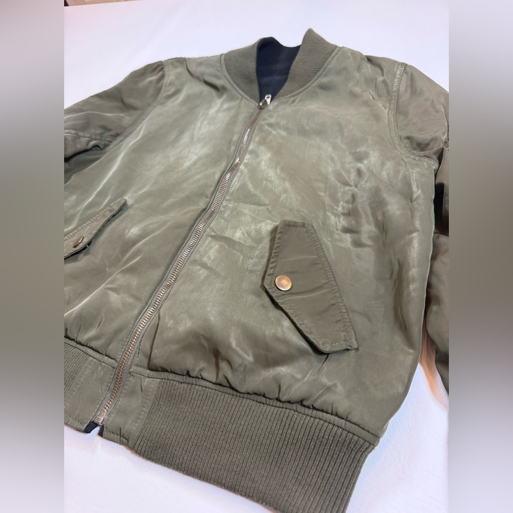 INGNI green padded bomber jacket size women’s medium full zip (bin BB) - Picture 9 of 10